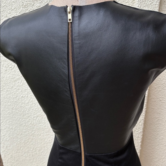 Sandra Weil stunning black dress w/ leather on top & wide pockets. Worn once - Picture 6 of 15
